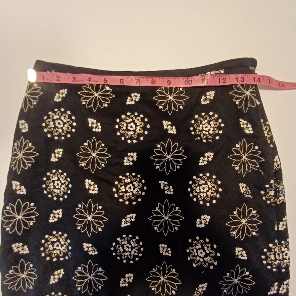 Sigrid Olsen Embroidered Sequined Straight Skirt Women's Size 2